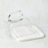 Creative Co-op GLASS CLOCHE WITH MARBLE BASE