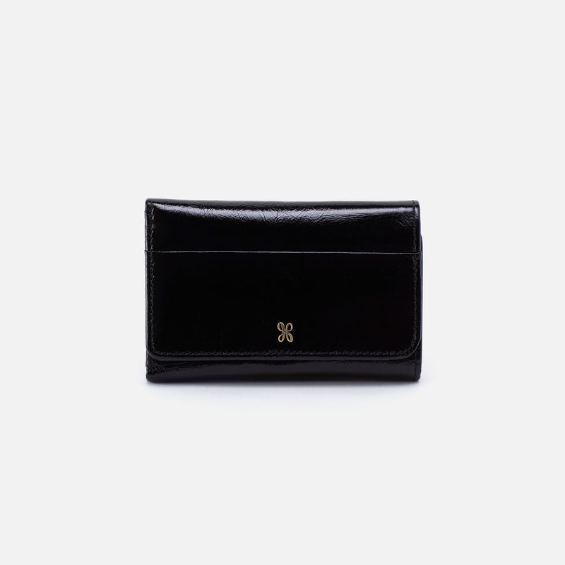 Hobo JILL TRIFOLD WALLET Polished Leather Black