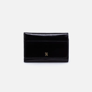 Hobo JILL TRIFOLD WALLET Polished Leather Black