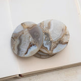 Creative Co-op ROUND AGATE COASTERS SET OF 4 Neutral Multi