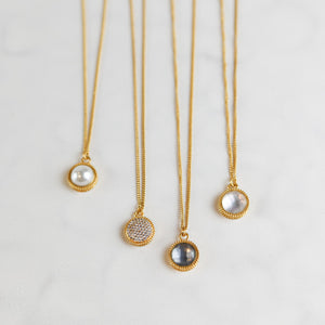 Julie Vos FLEUR DE LIS GOLD SOLITAIRE NECKLACE