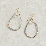 Elyssa Bass Designs BEADED TEARDROP HOOP EARRINGS Multi Sapphire