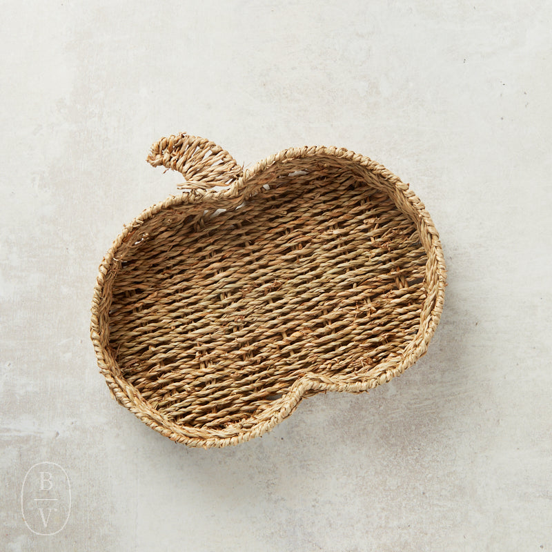Creative Co-op PUMPKIN SHAPED SEAGRASS TRAY Small