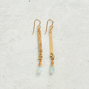 Darby Drake Jewelry and Design BAR AND STONE EARRINGS - ETS551 Aqua Chalcedony