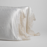 Bella Notte Linens PALOMA PILLOWCASE WITH COTTON LACE TRIM