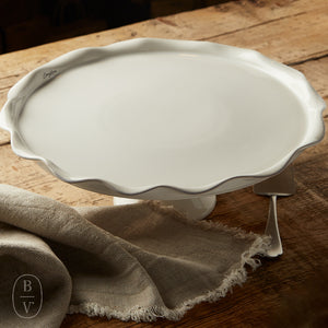 Casafina by Costa Nova NEW RUFFLED FOOTED CAKE PLATE