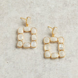 Elyssa Bass Designs RECTANGULAR BEZEL OPEN DROP EARRINGS Moonstone