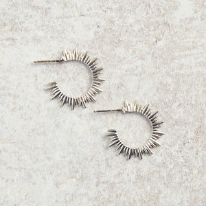 Virtue STARBURST HOOP STUD EARRINGS Silver Small