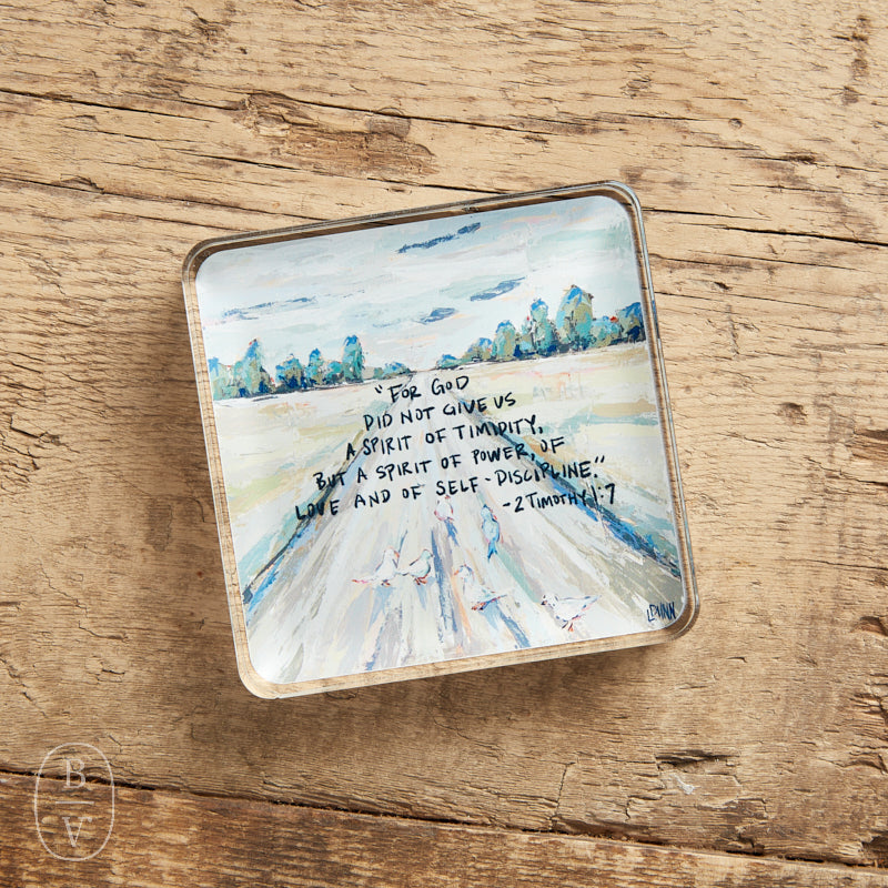 Lauren Dunn ACRYLIC SCRIPTURE BLOCK 2 Timothy 1:7