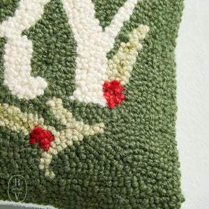 Peking Handicraft HOLIDAY MERRY HOOKED PILLOW