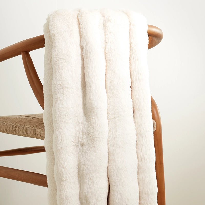 Pine Cone Hill Annie Selke FAB FAUX THROW Ivory