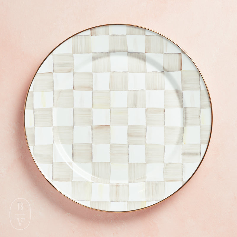MacKenzie-Childs CHARGER PLATE Mocha Check