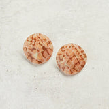 Virtue WAVY ACRYLIC DISC EARRINGS Taupe Python