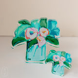 Lauren Dunn ACRYLIC BLOOM BLOCK 3 Pink Blooms