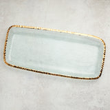 Annieglass EDGEY BANQUET RECTANGULAR TRAY Gold