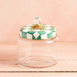 MacKenzie-Childs KITCHEN CANISTER Emerald Check Medium
