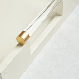 Creative Co-op ACRYLIC HANDLE LACQUERED TRAY