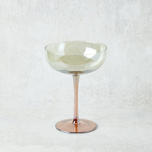 Bloomingville IRIDESCENT FINISH MARTINI GLASS Amber Green