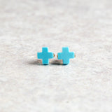eNewton Design SIGNATURE CROSS STUD Tuquoise