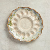 Etta B Pottery HANDCRAFTED EGG PLATTER Botanical