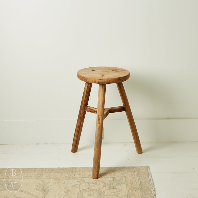 Knock on Wood Antiques WOOD STOOL Round