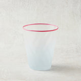 Creative Co-op TWISTED DRINKING GLASS WITH COLORED RIM Pink