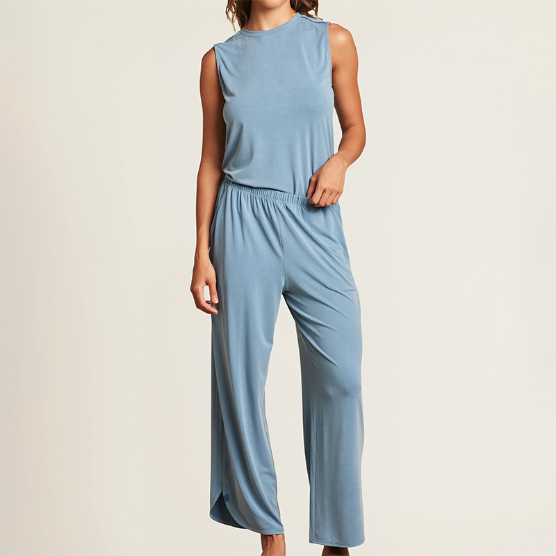 Barefoot Dreams MALIBU COLLECTION SAND WASHED JERSEY PIPED SET Seashore