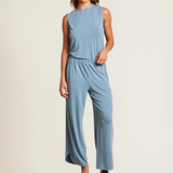 Barefoot Dreams MALIBU COLLECTION SAND WASHED JERSEY PIPED SET Seashore