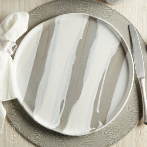Alex Marshall Studios URBAN ROUND DINNER PLATE Grey_White Stripe