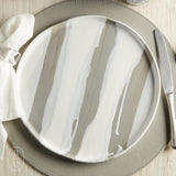 Alex Marshall Studios URBAN ROUND DINNER PLATE Grey_White Stripe