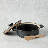 Creative Co-op STONEWARE BRIE BAKER WITH WOOD SPREADER