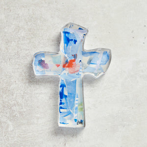 Lauren Dunn PERIWINKLE ACRYLIC CROSS