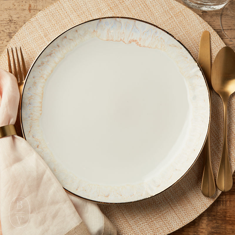 Casafina by Costa Nova TAORMINA DINNER PLATE White_Gold