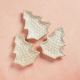 Creative Co-op STONEWARE SHAPED TREE PLATE WITH TREES