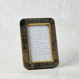 Creative Co-op HORN BRASS BORDER FRAME 4x6