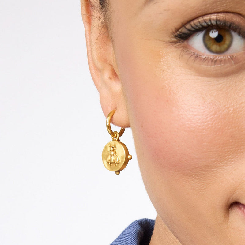 Julie Vos HONEYBEE HOOP & CHARM EARRINGS