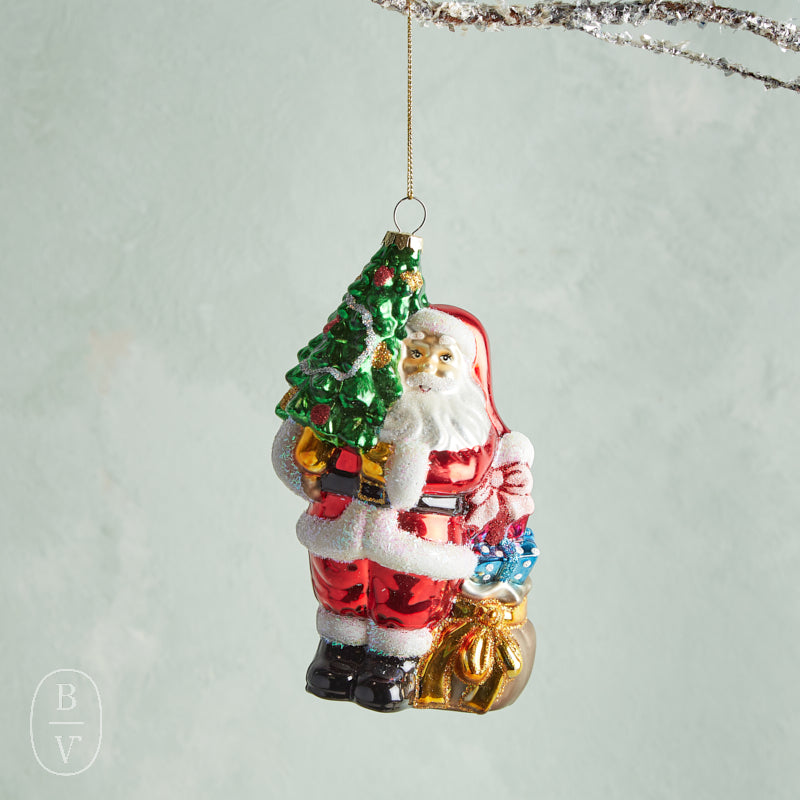 Raz Imports SANTA WITH TREE ORNAMENT