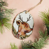 Etta B Pottery ORNAMENT Jolly Reindeer