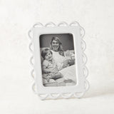 Mudpie SCALLOPED CERAMIC FRAME White 4x6