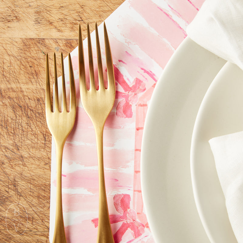 Rosanne Beck PINK RIBBON BORDER WITH BOWS POSH PLACEMAT PACK