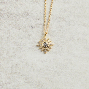 Elyssa Bass Designs PAVE CZ STARBURST NECKLACE Gold
