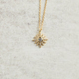 Elyssa Bass Designs PAVE CZ STARBURST NECKLACE Gold