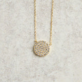 Elyssa Bass Designs PAVE CZ DISC NECKLACE Gold