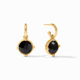 Julie Vos HONEYBEE HOOP & CHARM EARRINGS Obsidian Black