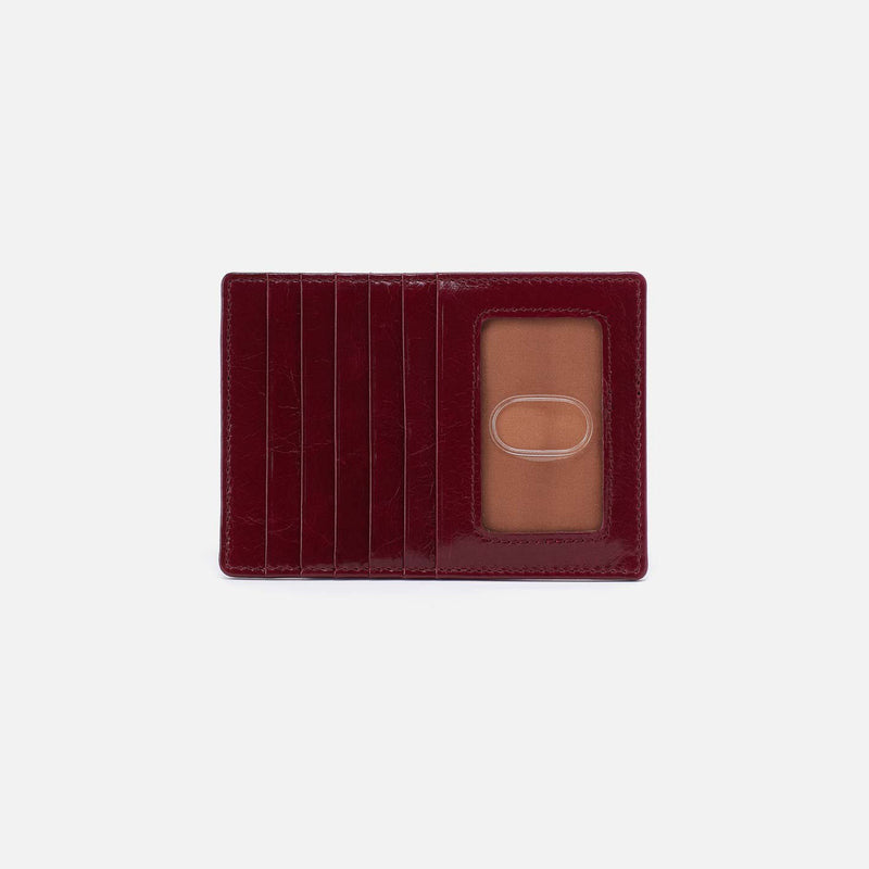 Hobo EURO SLIDE CARD CASE Polished Leather Saddleberry