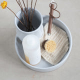 Creative Co-op TWO COMPARTMENT ROUND TERRACOTTA TRAY