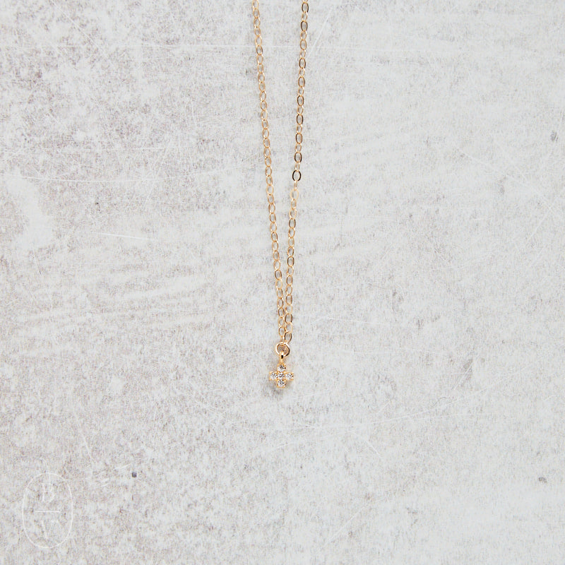 CV Designs CLEAR CZ CROSS NECKLACE - CVNTCC