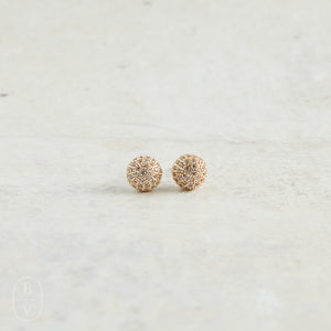 Virtue PAVE GLOBE STUD EARRINGS Gold 8mm
