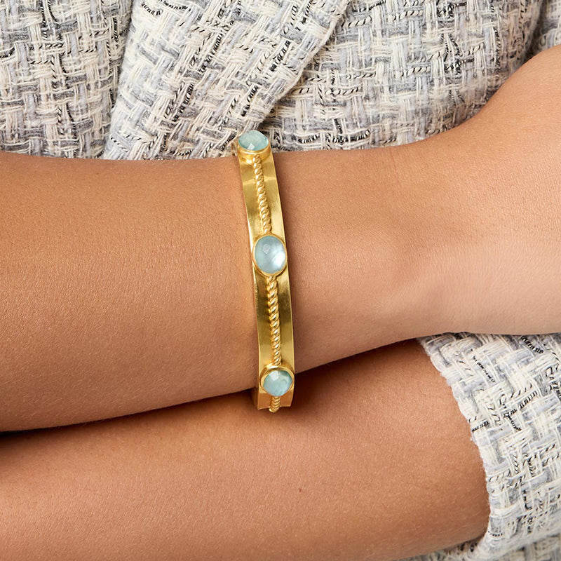 Julie Vos NASSAU STONE HINGE BANGLE BRACELET