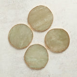 Creative Co-op QUARTZ COASTERS WITH GOLD EDGE SET OF 4